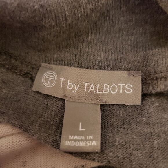 Talbots Striped Asymmetrical Collar Top Sz L - Picture 4 of 5